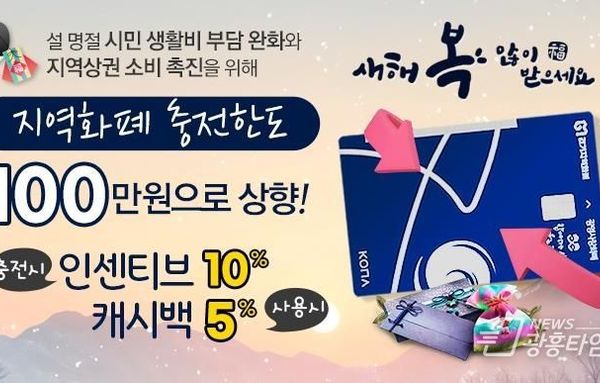 광명시, 설 명절 맞아 지역화폐 충전한도 상향...2월 광명사랑화폐 최대 10만 원 혜택… 5 캐시백까지!
