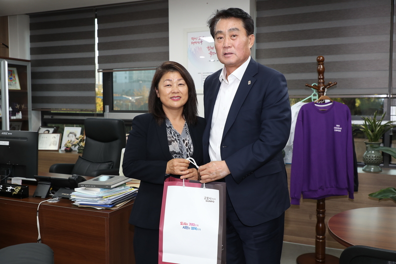 하은호 군포시장, 美 클락스빌시 최건홍 신임 한인회장 접견(사진제공=군포시)