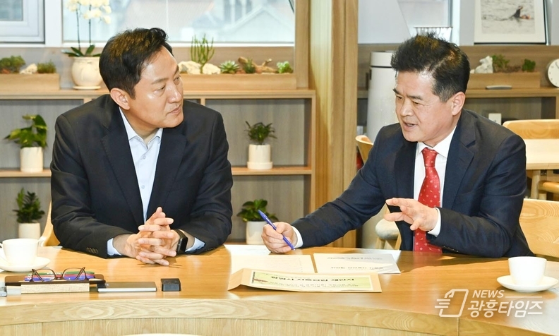 전동석 국민의힘 광명을 후보, ‘서울편입 및 교통문제’ 오세훈 서울시장과 면담