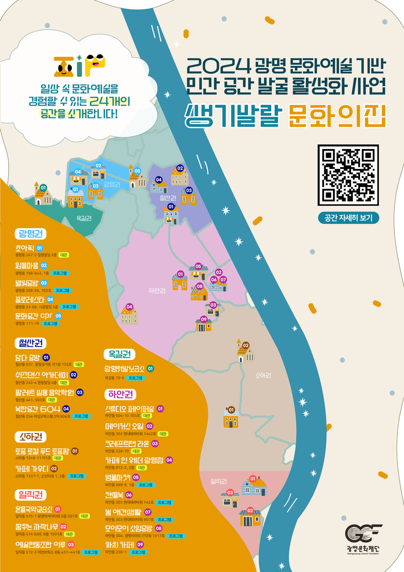 2024년 생기발랄 문화의집 운영 공간 지도