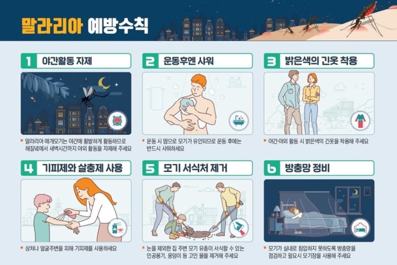 말라리아 위험지역 지정… 안산시, 감염 주의 및 예방수칙 준수 당부_말라리아 예방수칙