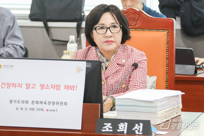 조희선 의원, 경기아트센터 등 경영평가 하락 및 내부 문제 질타