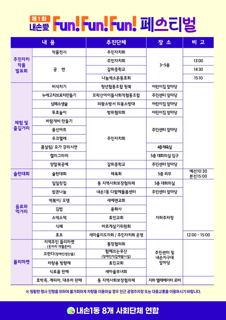 의왕시‘제1회 내손愛 Fun! Fun! Fun! 페스티벌’개최