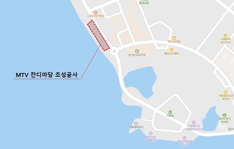 거북섬 해안 덱 연계 잔디마당 조성 본격 추진(위치도)