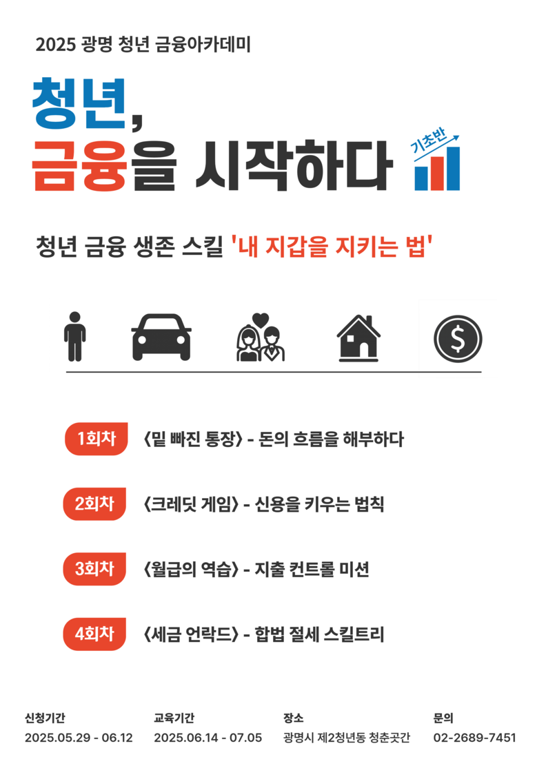 2025 광명 청년 금융아카데미 모집 안내문