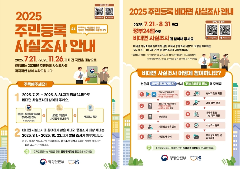 '2025 주민등록 사실조사 안내' 포스터