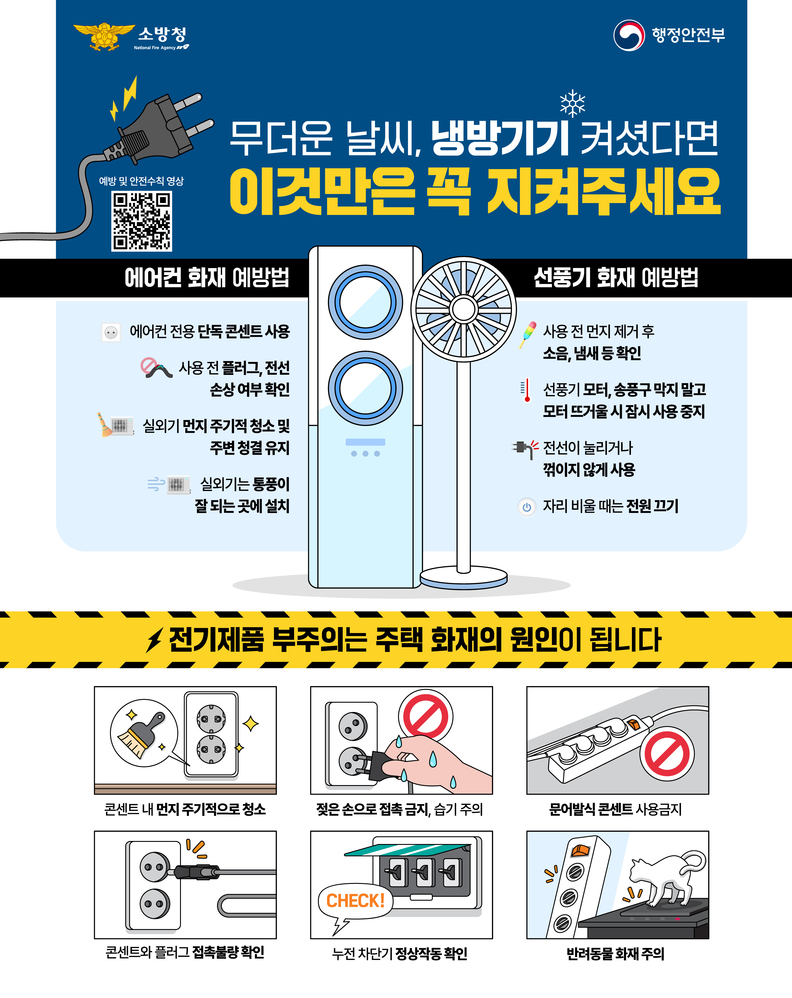 광명소방서, 올 여름 전기화재 예방은 이렇게!