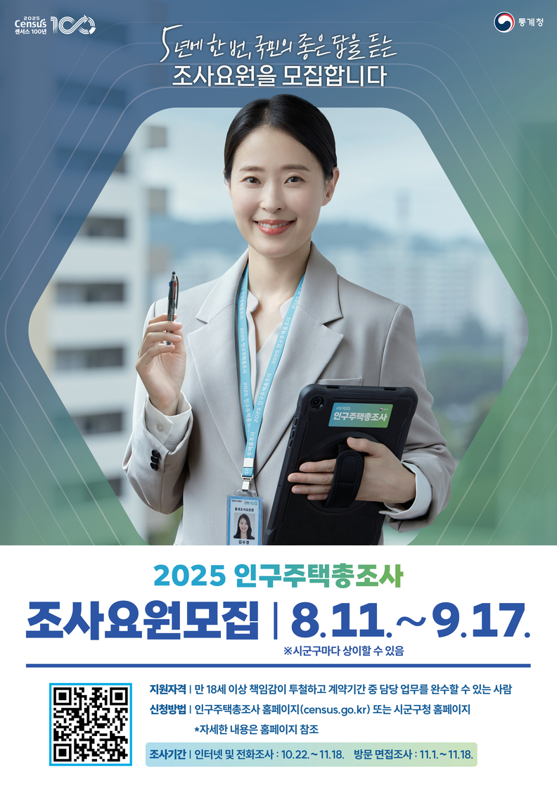 의왕시, 2025 인구주택총조사 조사요원 67명 모집