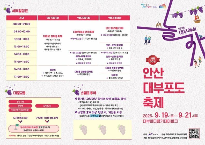 안산시, 대부포도축제 개막… 주말까지 걷기·마라톤 대회 이어져
