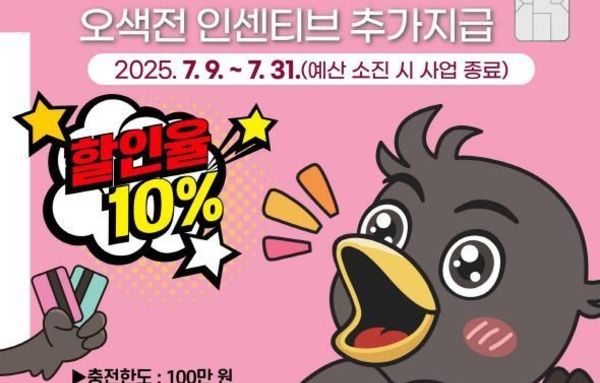 오산시, 오색전 인센티브 한도↑