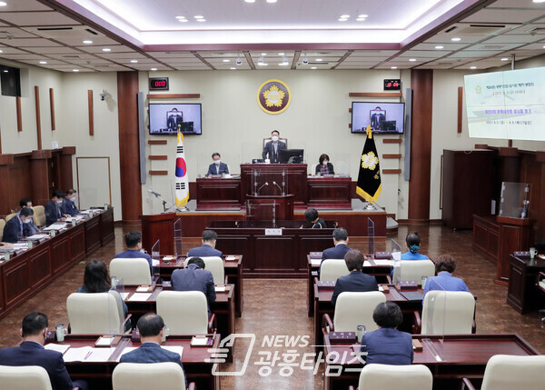 3일 열린 제263회 임시회 제1차 본회의 모습(사진제공=광명시의회) 3일 열린 제263회 임시회 제1차 본회의 모습(사진제공=광명시의회)