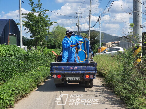 과림동_미국흰불나방방제(사진제공=과림동 행정복지센터) 과림동_미국흰불나방방제(사진제공=과림동 행정복지센터)