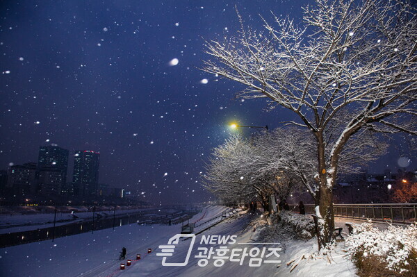 광명 관광 사진 공모전-대상 박선희 ‘안양천 눈내리는날 1’(사진제공=광명시) 광명 관광 사진 공모전-대상 박선희 ‘안양천 눈내리는날 1’(사진제공=광명시)