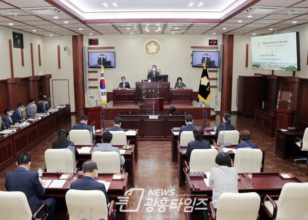 7일 열린 제264회 임시회 제1차 본회의 모습(사진제공=광명시의회) 7일 열린 제264회 임시회 제1차 본회의 모습(사진제공=광명시의회)