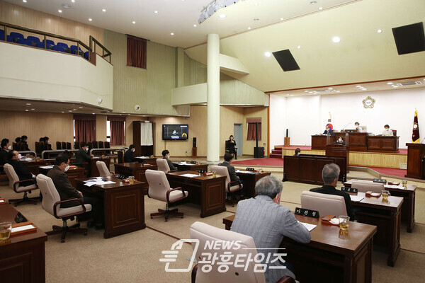 4월 6일-군포시의회 제259회 임시회 제2차 본회의 모습(제공=군포시의회) 4월 6일-군포시의회 제259회 임시회 제2차 본회의 모습(제공=군포시의회)