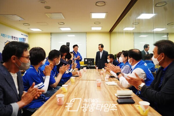 정세균 전 국무총리, 박승원 광명시장후보 지지방문(제공=박승원 후보 선거캠프)