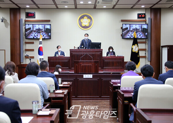 27일 열린 제271회 광명시의회 임시회 제1차 본회의 모습(사진제공=광명시의회)