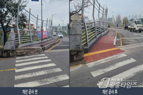 오산시, 오산대교 교량 보도부 개선공사 완료.. 안전보행공간 조성