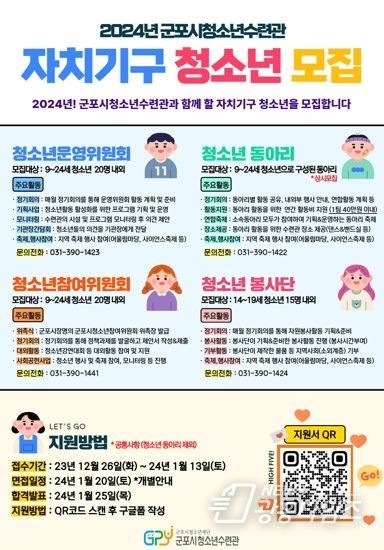 군포시청소년수련관, 2024년 자치기구 청소년 모집