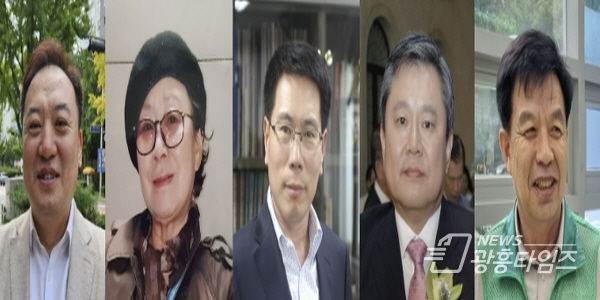 군포시민대상수상자_좌측부터 지역발전 김민근 문화예술 김용하 교육체육 박범순 효행선행 김성찬 봉사나눔 서태연