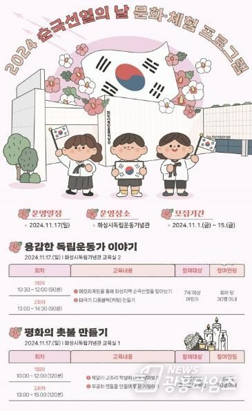 화성시독립운동기념관, 2024 순국선열의 날 문화 ·체험프로그램 운영